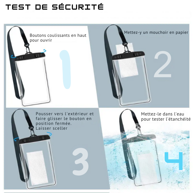 🌊 Pochette Étanche Universelle pour Téléphone - Sécurité et Clarté sous l'Eau 📱