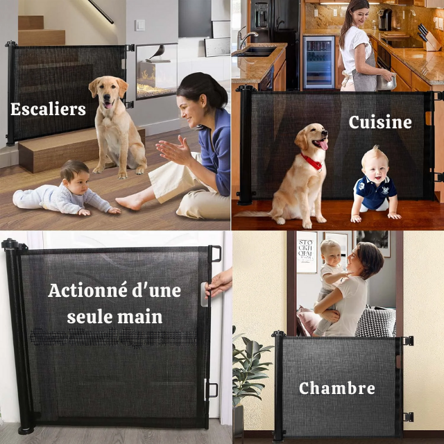 Barrière rétractable porte pour enfants & animaux🤩🔥