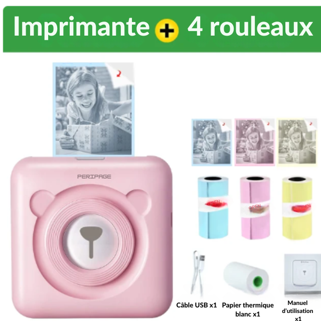 Mini imprimante portable, auto-adhésif thermique🤩🖶