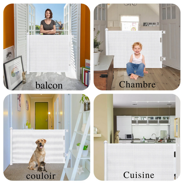 Barrière rétractable porte pour enfants & animaux🤩🔥