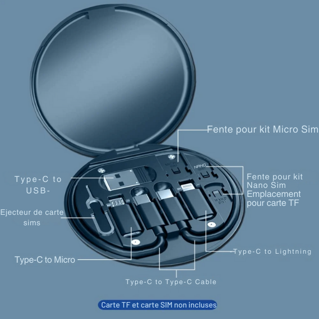 🤩Étui à câbles 9 en 1 type C📱