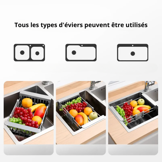 Égouttoir d'évier extensible - En Stock - MC ECOM Tahiti