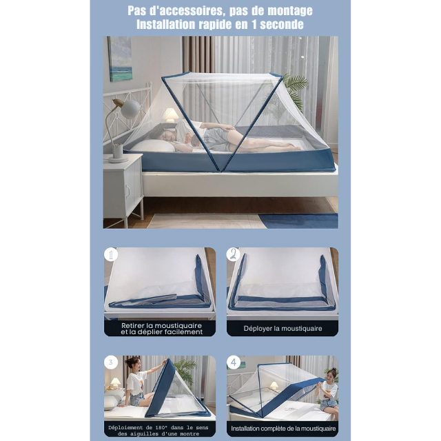 🛏️Moustiquaire Pliable Ultra-Pro(190*160*80cm)✨