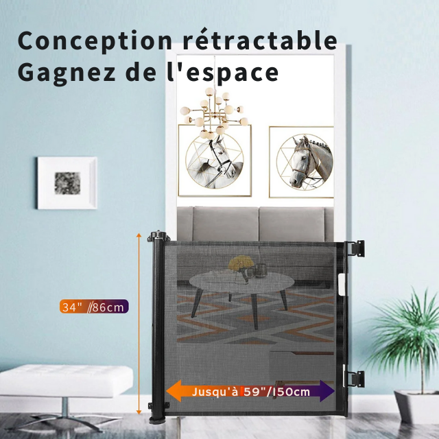 Barrière rétractable porte pour enfants & animaux🤩🔥