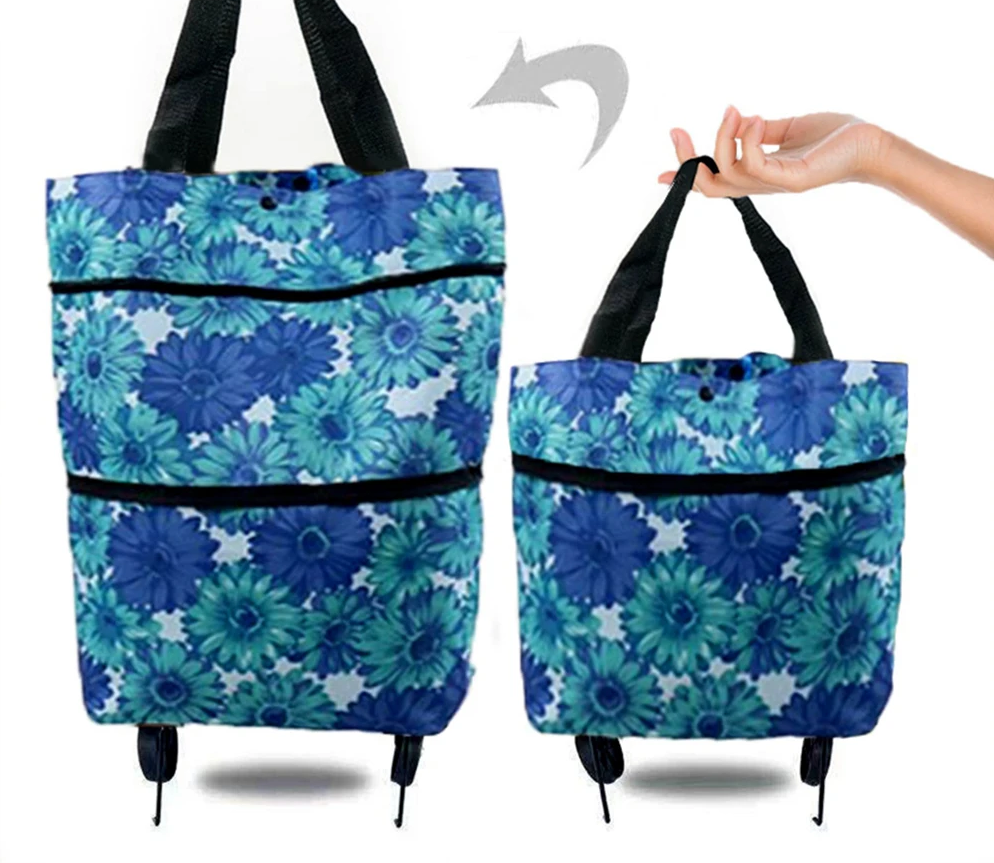 Sac de courses pliable avec roulettes🤩 - En précommande - MC ECOM Tahiti