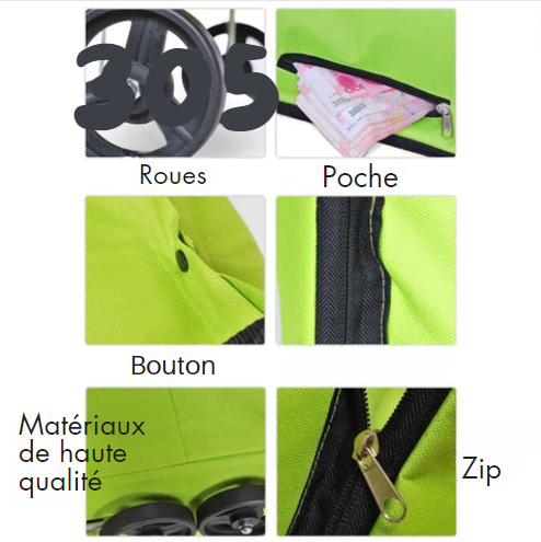 Sac de courses pliable avec roulettes🤩 - En précommande - MC ECOM Tahiti