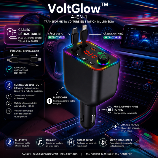 VoltGlow™ 4-en-1 - Adaptateur allume-cigare multifonctions