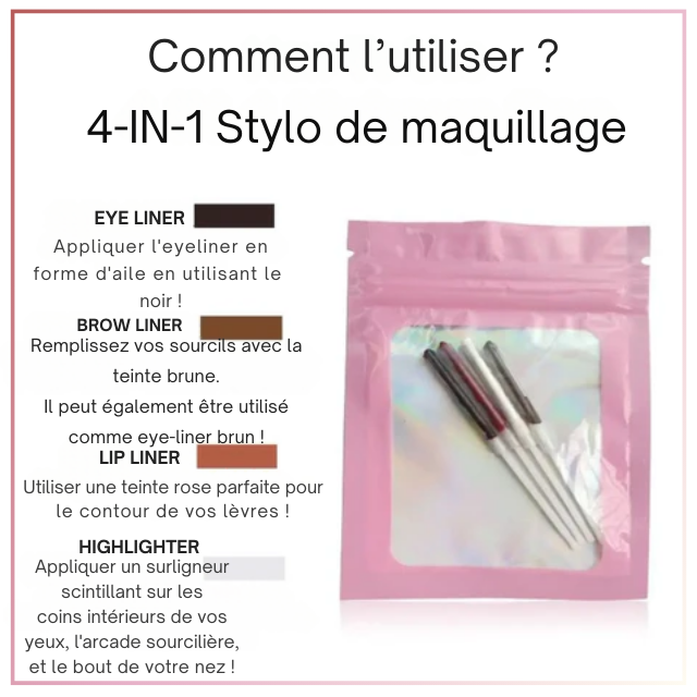 Stylo de maquillage 4 en 1 🖋️💄