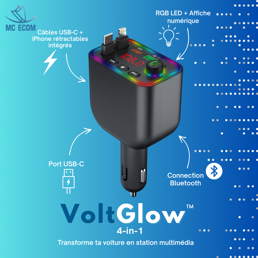 VoltGlow™ 4-en-1 - Adaptateur allume-cigare multifonctions