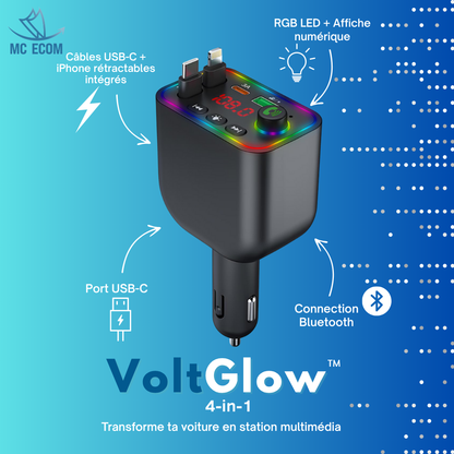 VoltGlow™ 4-en-1 - Adaptateur allume-cigare multifonctions