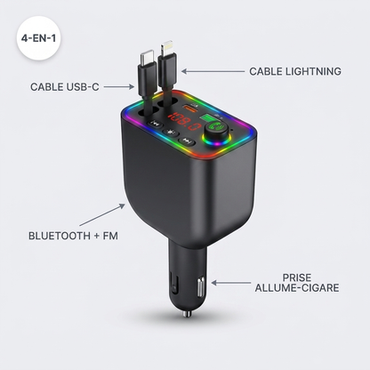 VoltGlow™ 4-en-1 - Adaptateur allume-cigare multifonctions